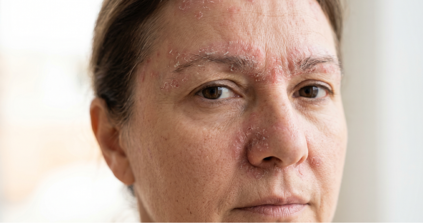 psoriasis patches on face